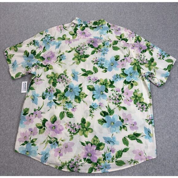 Old Navy Shirt Mens 2XL Everyday Party Regular Fit Tropical Floral Button Front - Picture 7 of 11